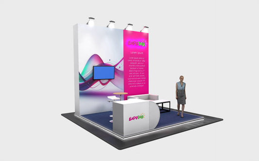PREMIUM MODULAR EXHIBITION STAND 4m SQ Open 3 sides | 3x Height Options