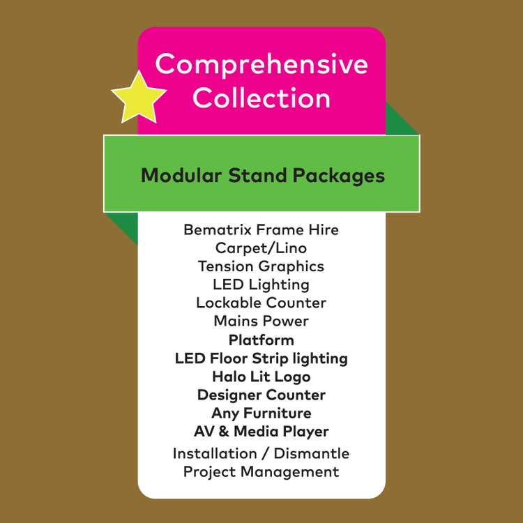 Premium deluxe modular bematrix exhibition stand package expoday