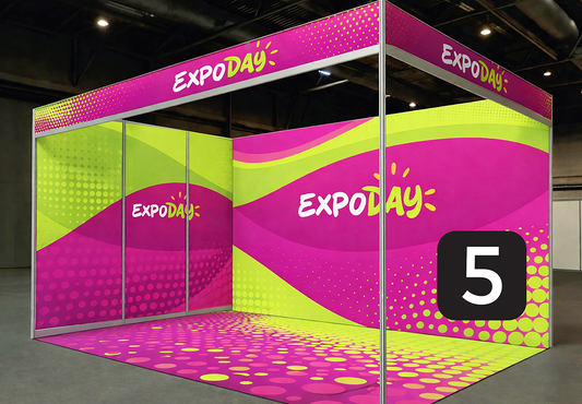 Transform your shell scheme with seamless fabric graphics, printed fascia panels and branded flooring. Vibrant, crease-free exhibition displays.