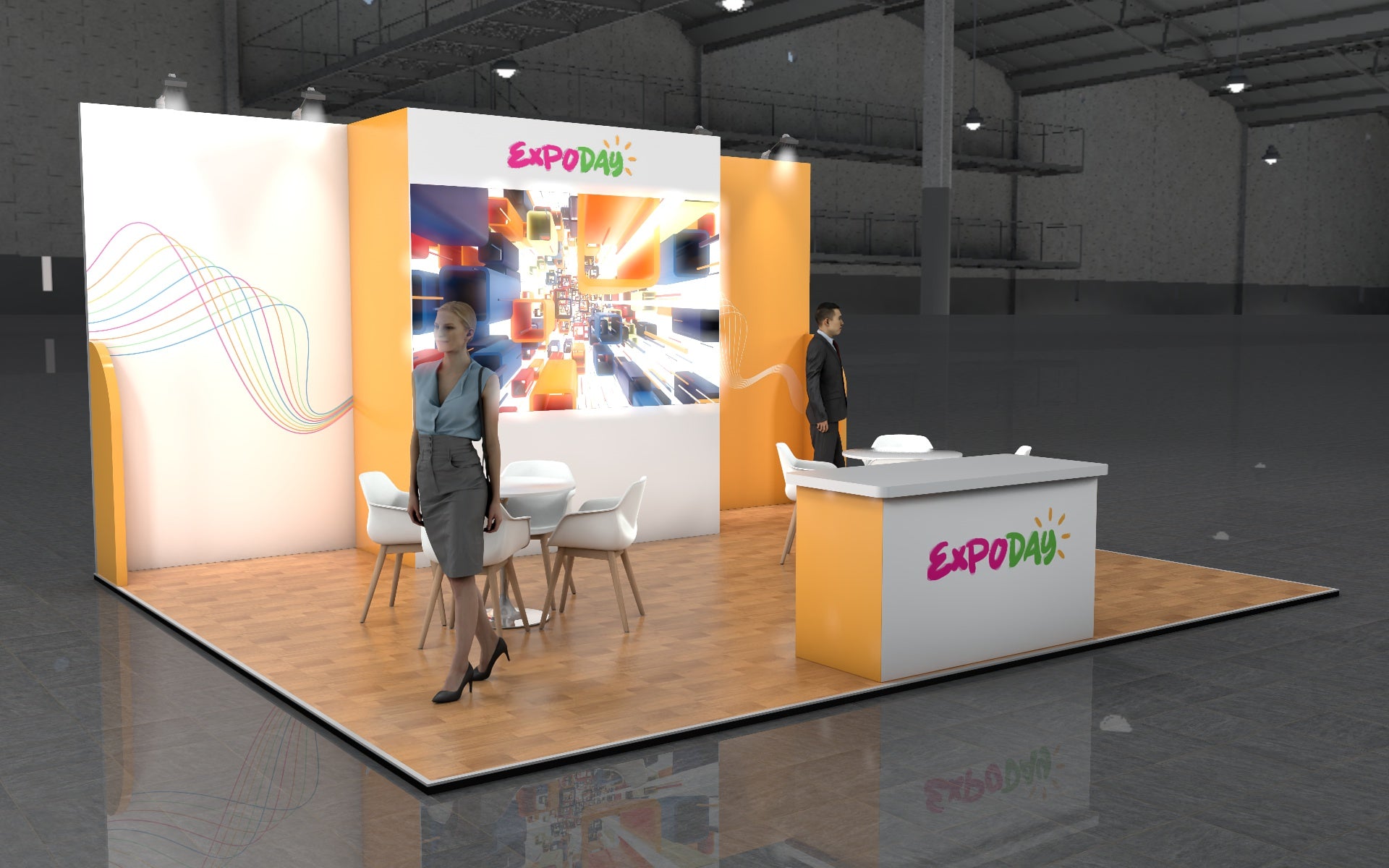 SKYLARK 2 VIDEO Wall BEMATRIX EXHIBITION STAND