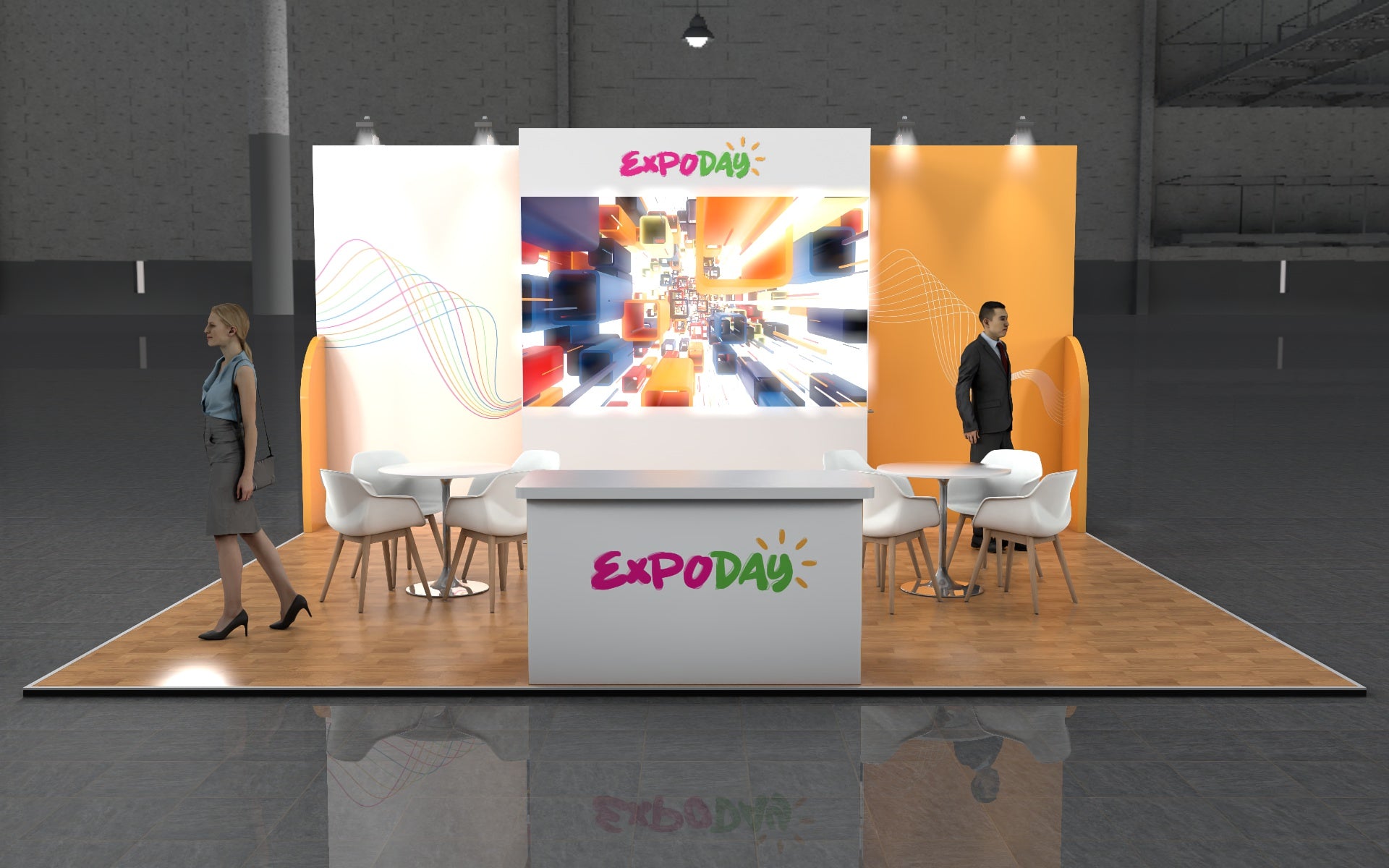 SKYLARK 2 VIDEO Wall BEMATRIX EXHIBITION STAND