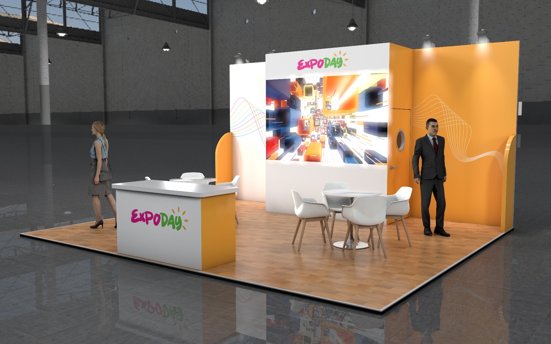 SKYLARK 2 VIDEO Wall BEMATRIX EXHIBITION STAND