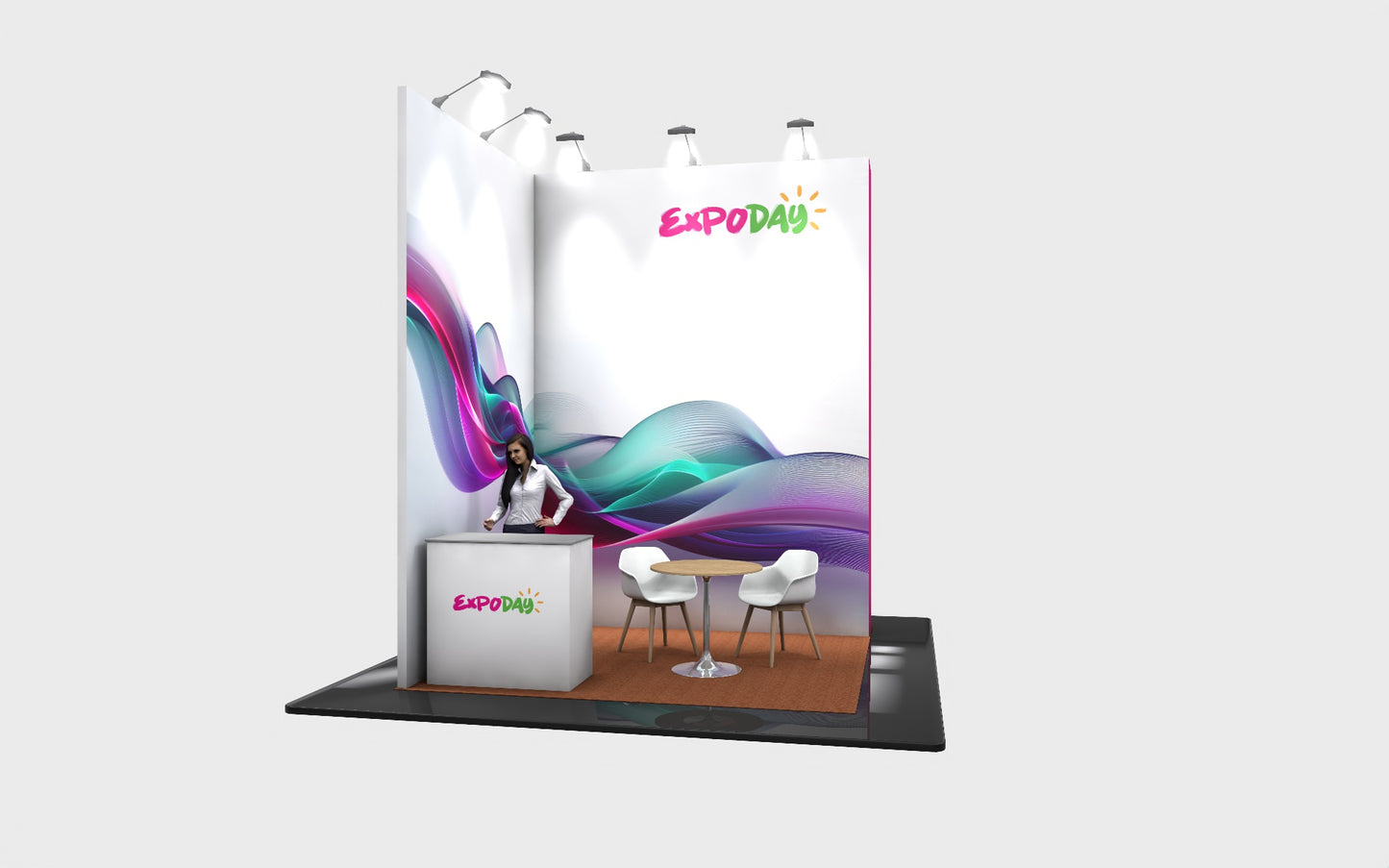 MODULAR EXHIBITION STAND 3m SQ Open 2 sides | 3x Height Options