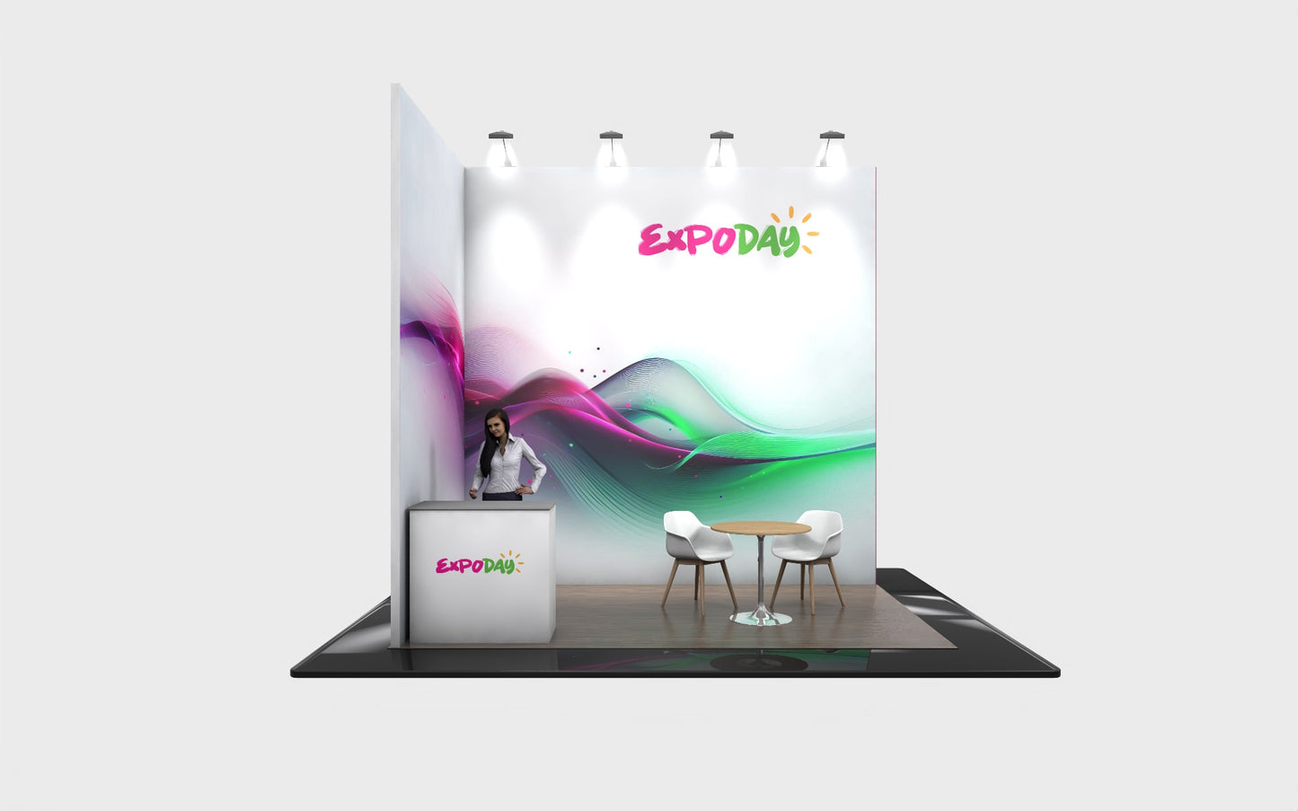 MODULAR EXHIBITION STAND 4m x 3m Open 2 sides | 3x Height Options