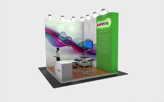 PREMIUM EXHIBITION STAND 4m SQ Open 2 sides | 2.5m / 4m high Options
