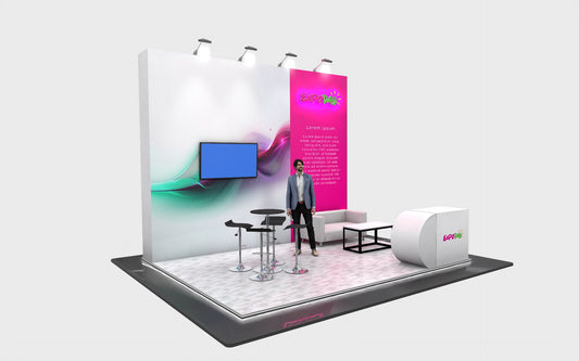 PREMIUM EXHIBITION STAND 5m x 4m Open 3 sides | 2.5m / 4m high Options