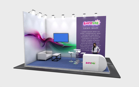 premium modular exhibition stand hire from expoday 6m x 4m