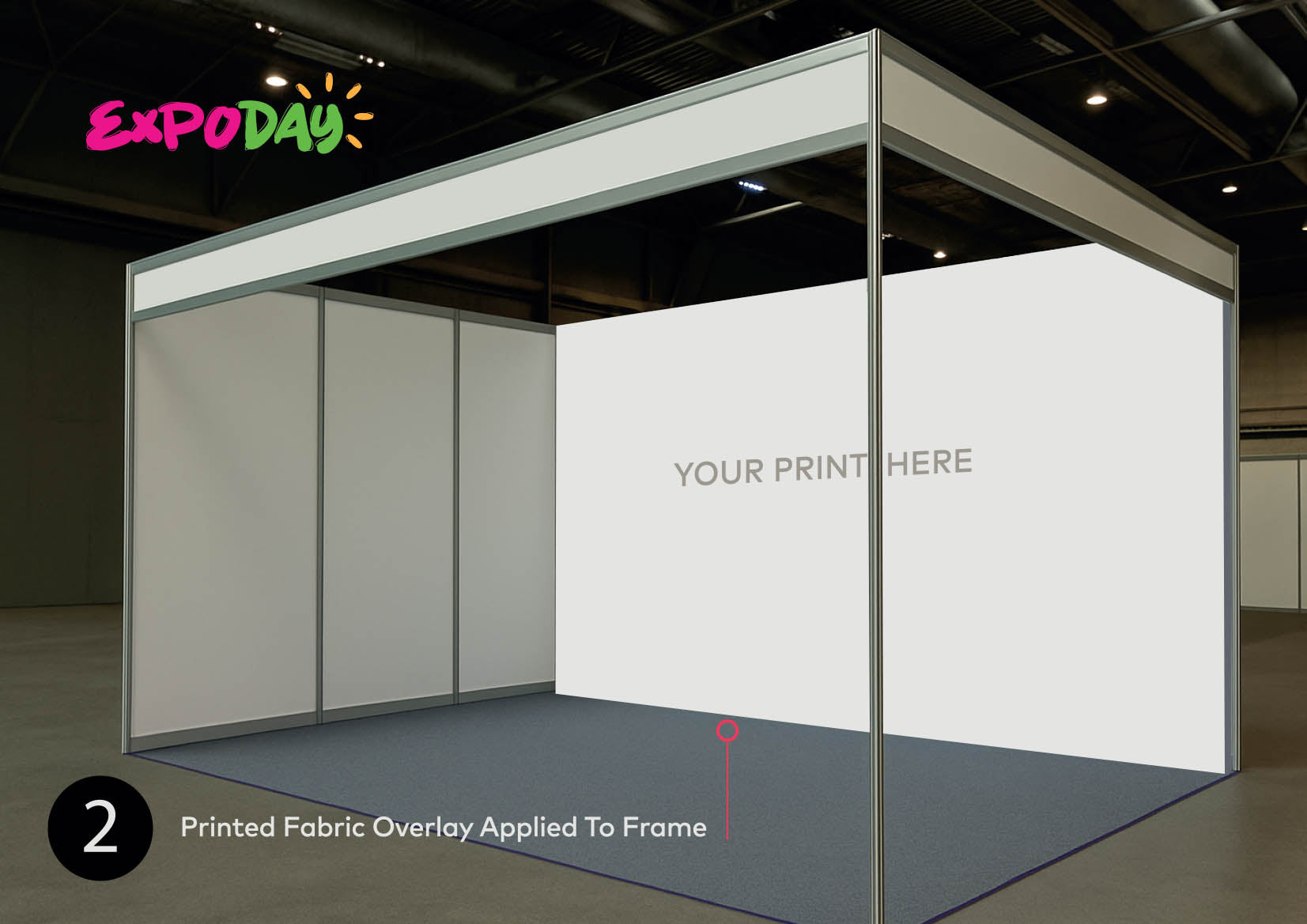 Shell Scheme Printed Fabric Tension Overlay Graphic – ExpoDay